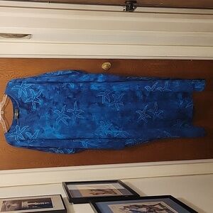 Vtg Orvis Cafton Dress OSFA tropical blue